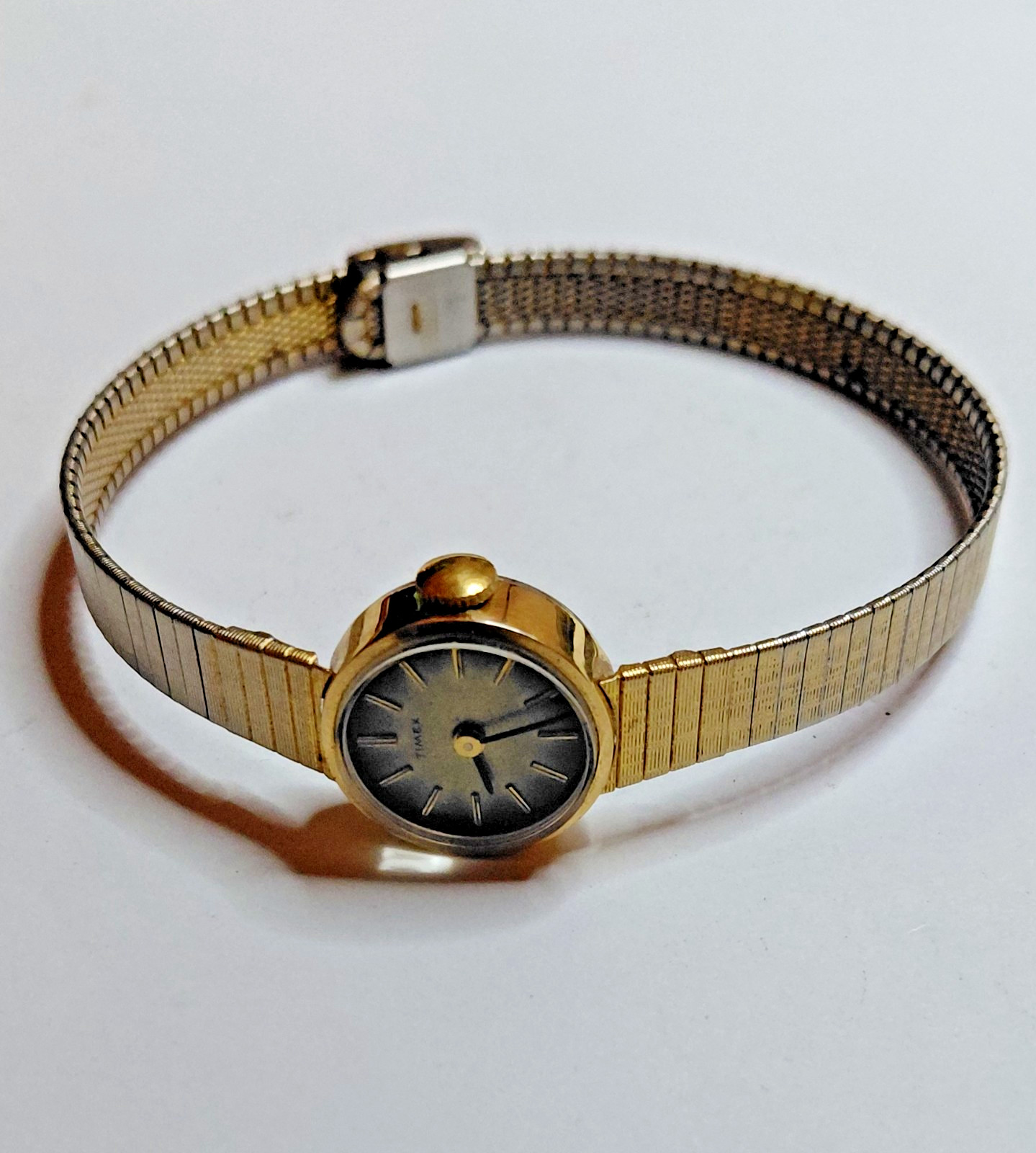 Title: Vintage Timex Gold Manual Wind Watch Running.