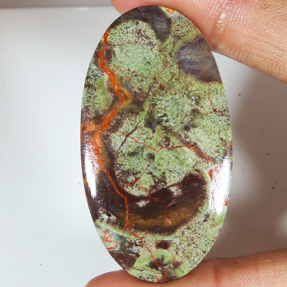 51.95 Ct Natural Mushroom Rhyolite Oval Cabochon Loose Gemstone 30x55x3 mm LP13