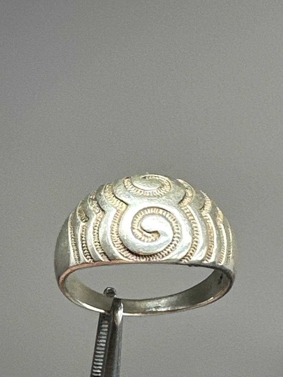 Vintage Soviet 925 Silver Swirl Dome Statement Ring Size 10.5-11 6.00g⁠-287