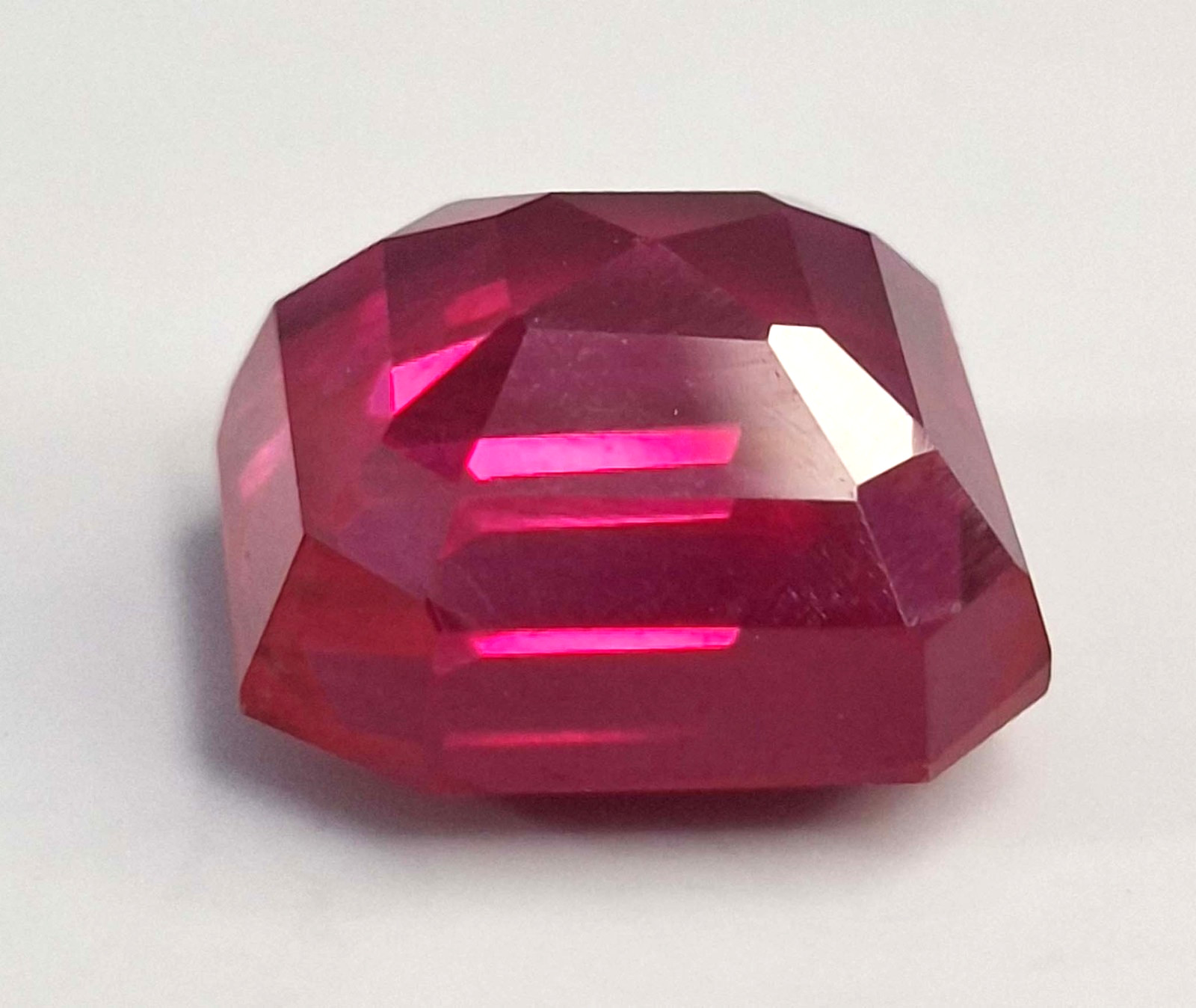 Natural 12-14 Ct Dark Pink Sapphire Asscher Cut Certified Loose Gemstone RK276