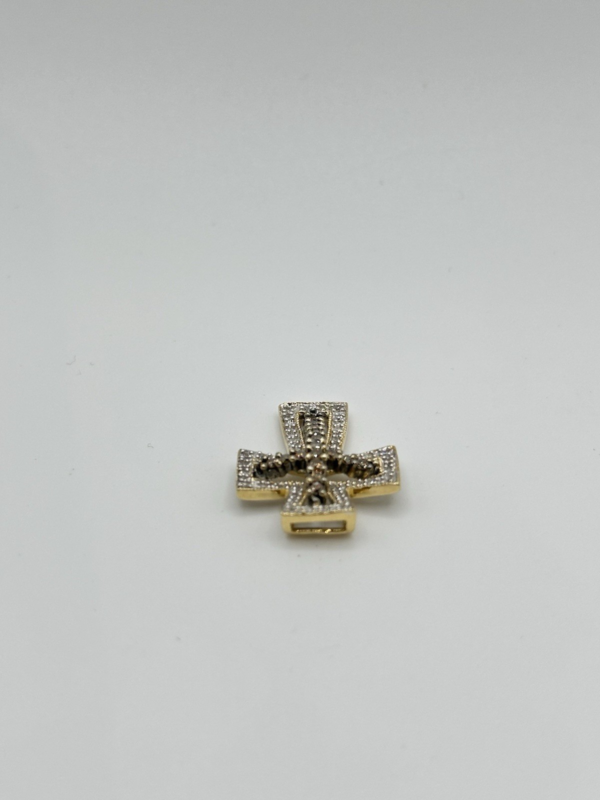 .72ctw Natural Chocolate & White Diamond Cross Pendant 14k Yellow Gold 3.2 Grams