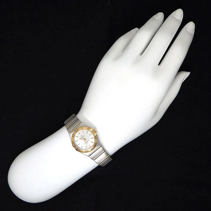 OMEGA WATCH CONSTELLATION 131.20.25.60.02.002 SUNRAY SILVER 18K PINK GOLD QUARTZ