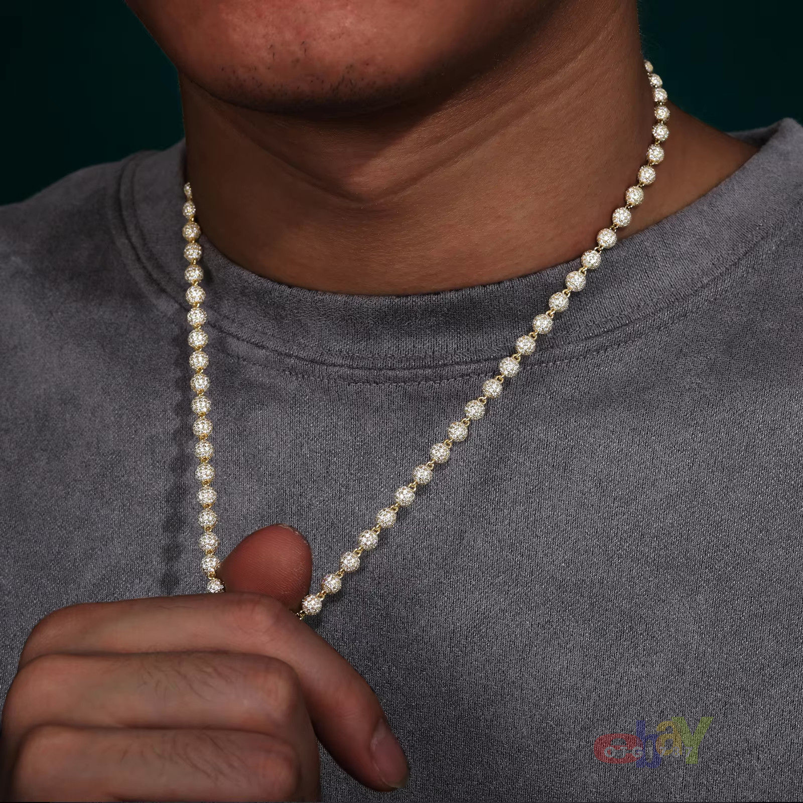 5mm Fully Iced VVS1 D Moissanite Bead Tennis Chain / Bracelet 925 Passes Tester!