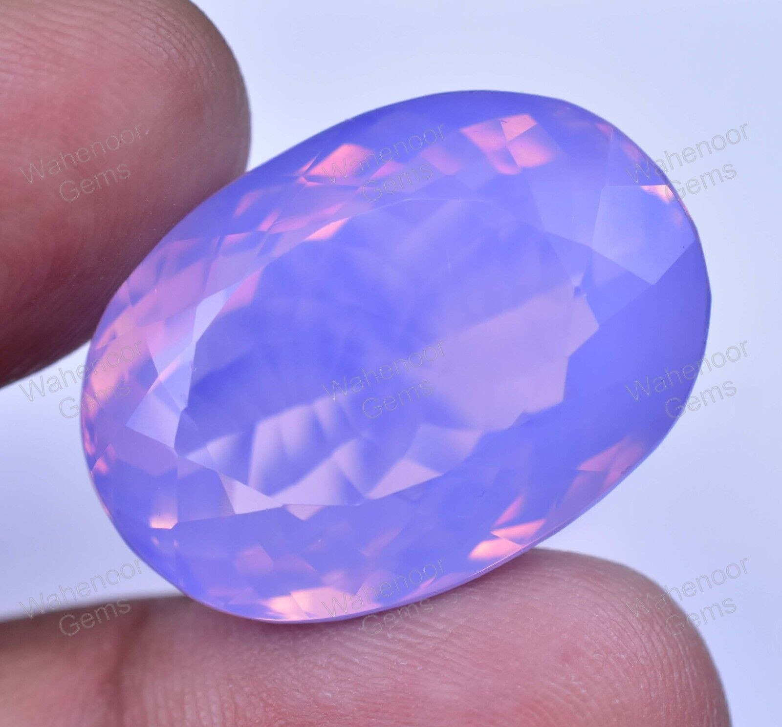 Natural Purple-Pink Welo Opal 50.60 Ct Oval Certified Unheated Loose Gemstone