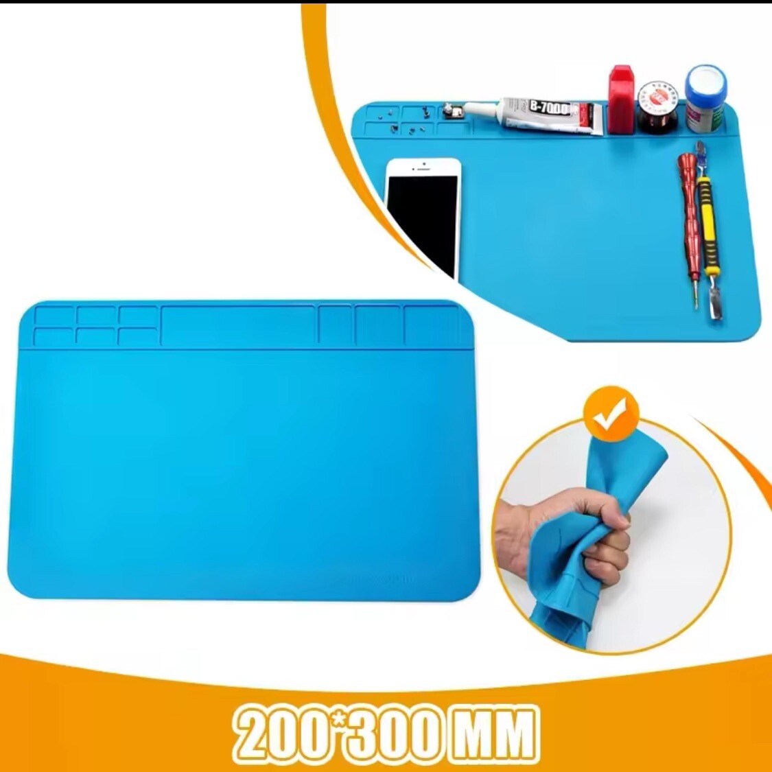 Watchmaker Rubber Silicone Bench Mat Pad Anti-Slip Jewelry Watch Sunglass Repair