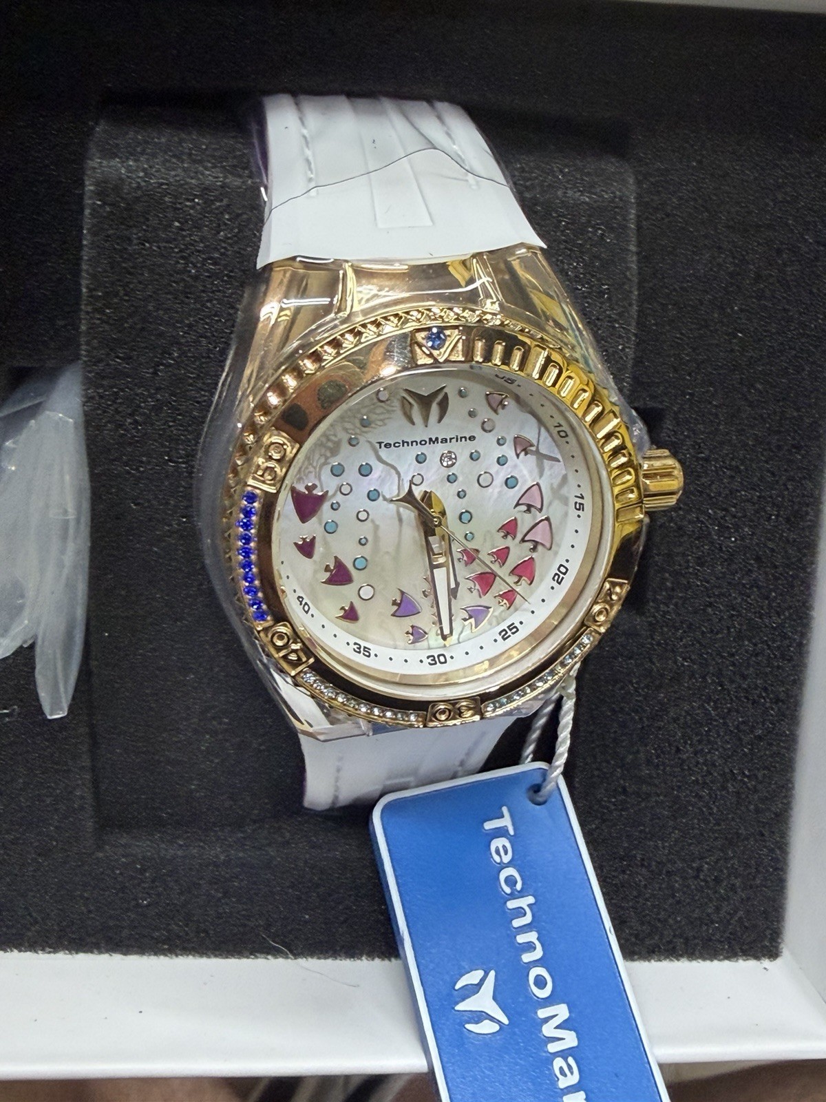 NEW! TechnoMarine Cruise Dream TM-121002 Women’s 40mm Gold Mother of Pearl Face