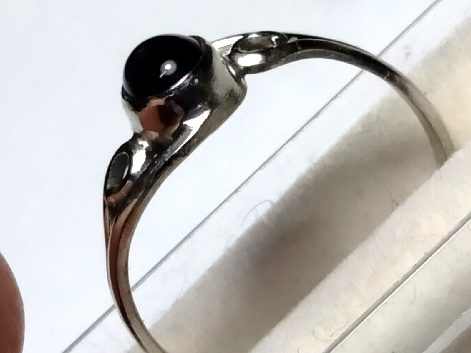 CUTE NATURAL AMETHYST CAB IN TRENDY STERLING SILVER.925 RING SIZE 9.0!