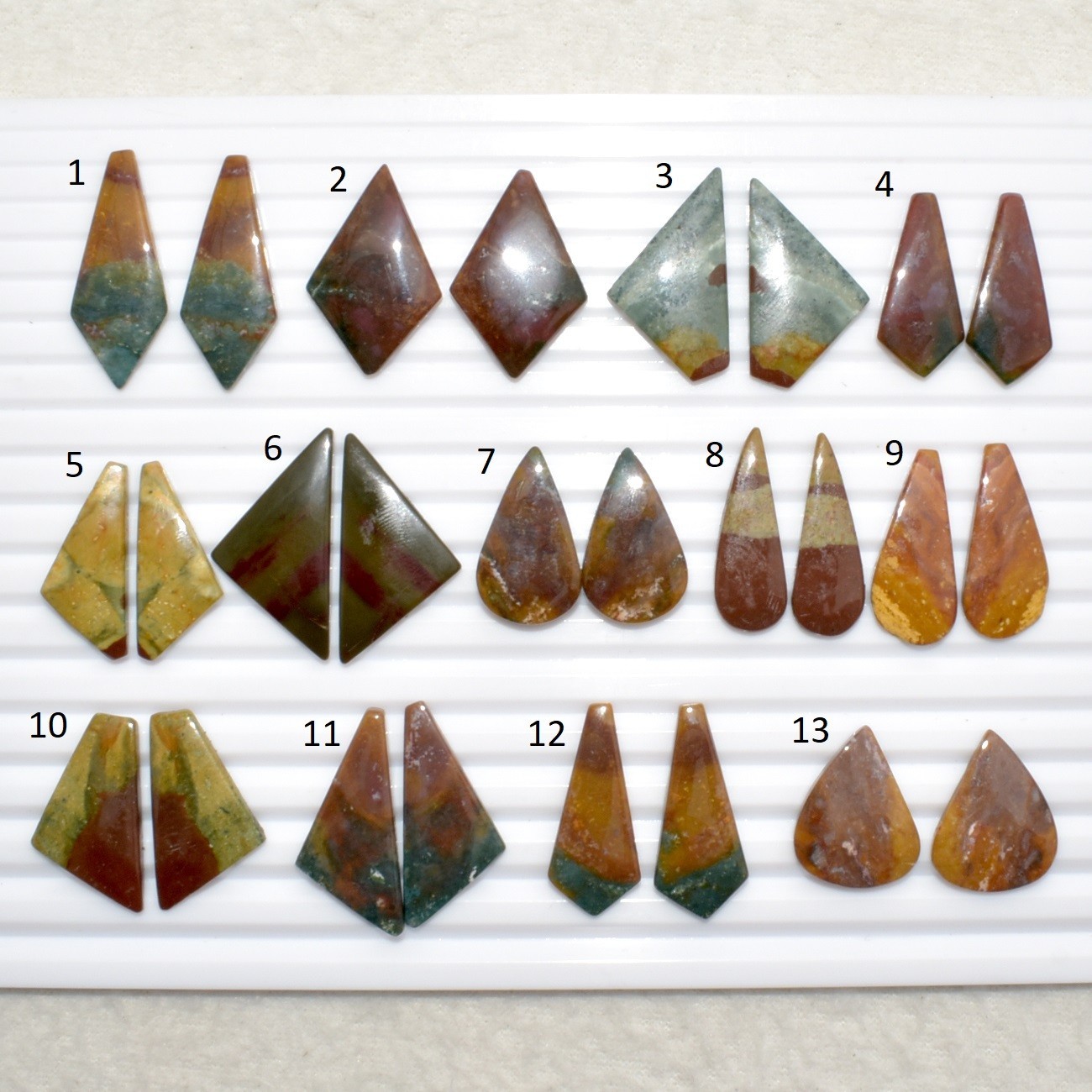 Natural Blood Stone Matching Pair Cabochon Loose Gemstone B473