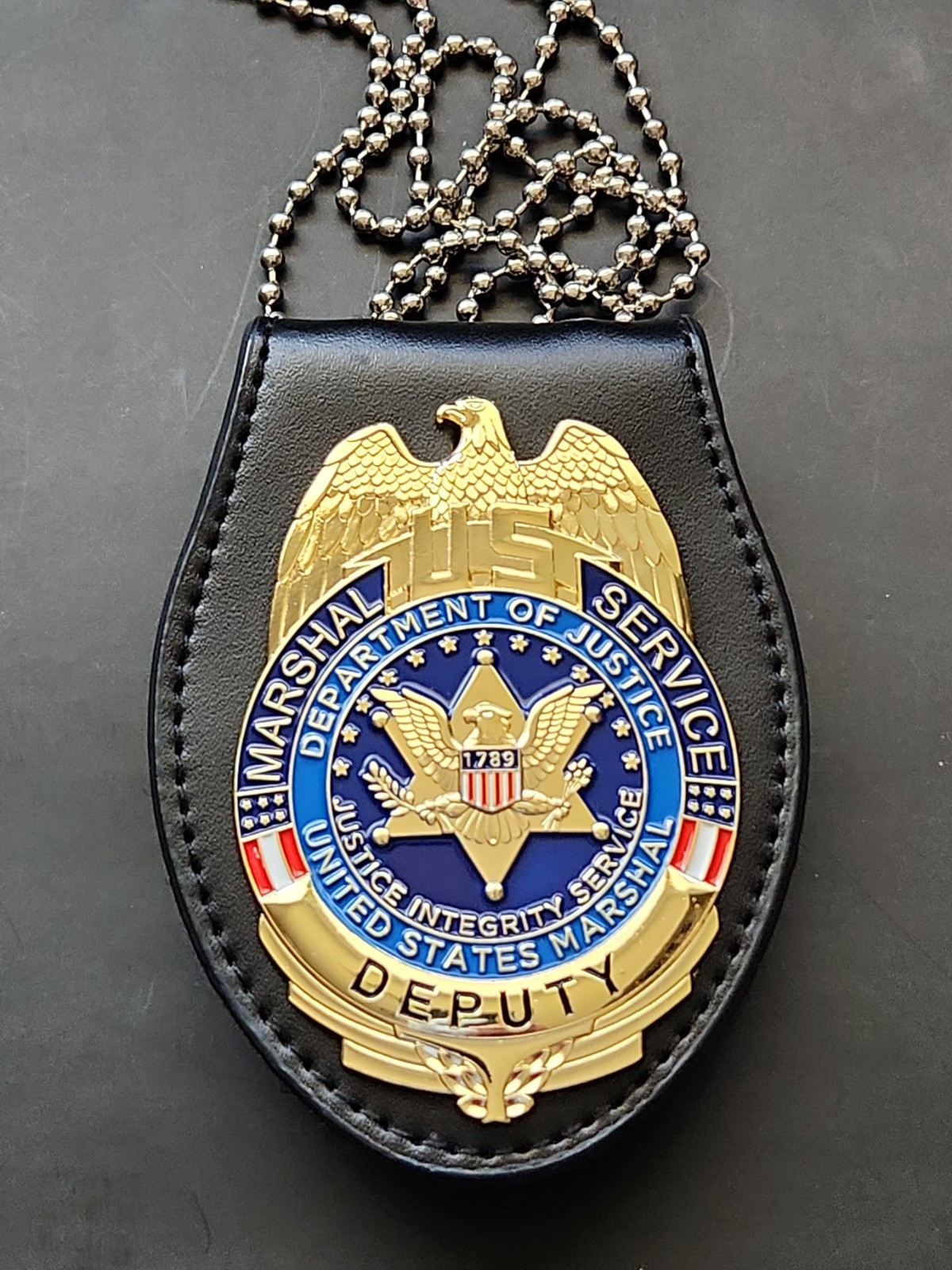 U.S Marshal Deputy Replica Metal Badge with Holder, For Movie Prop & Collectors