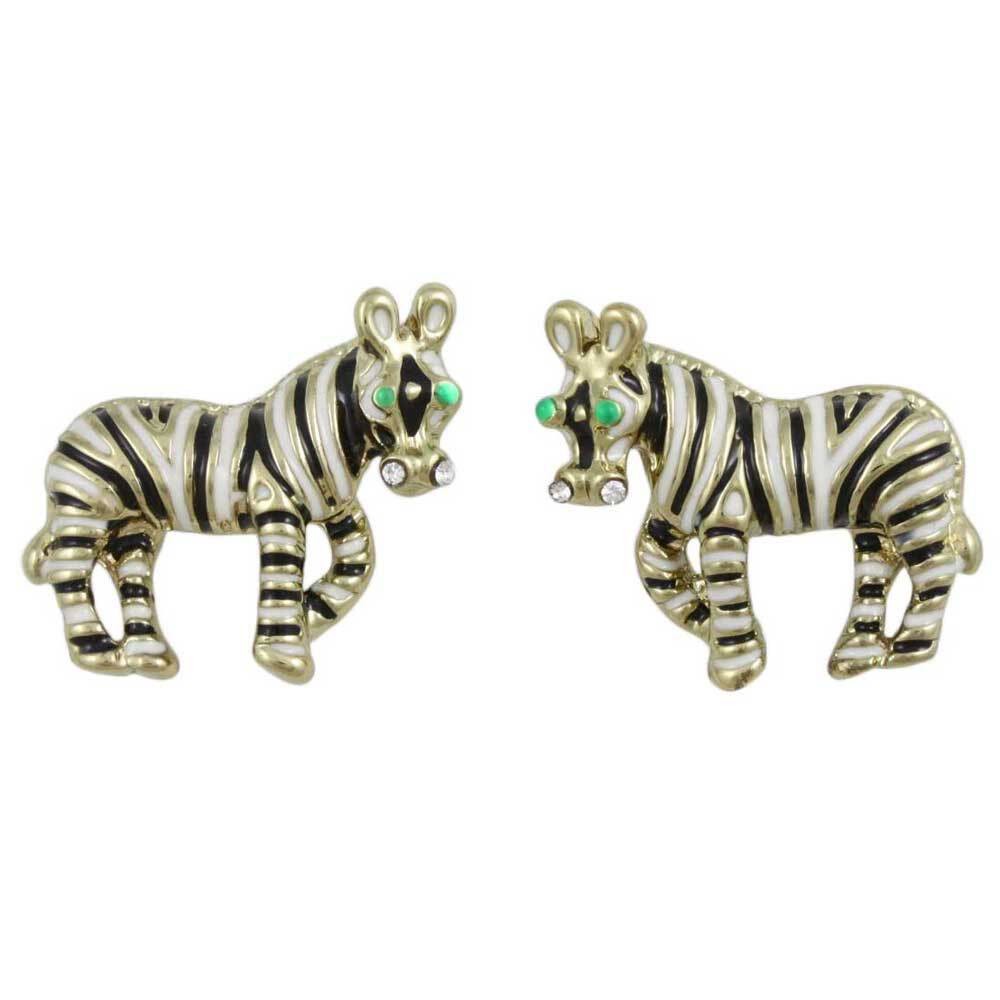 Black and White Enamel Zebra Pierced Earring – PRA819E