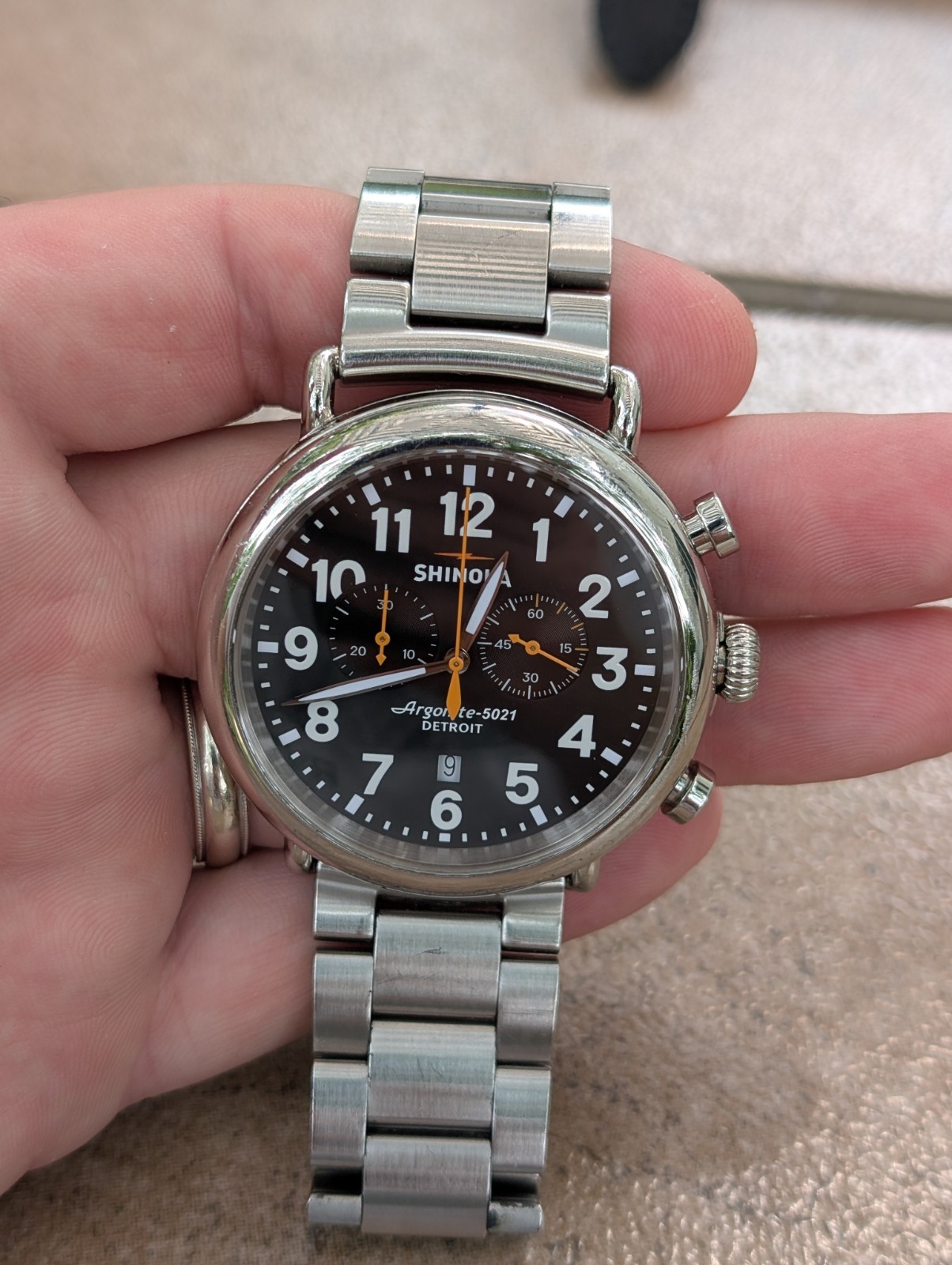 Shinola Runwell Argonite 5021 Sapphire Crystal Chronograph 47mm Men’s Watch