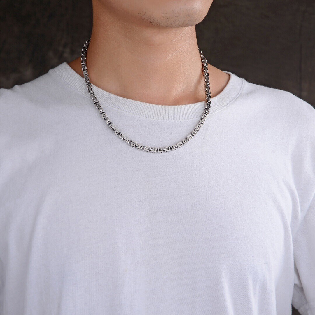 Real 925 Sterling Silver Chain Women Men 5mm Byzantine Link Necklace Bracelet