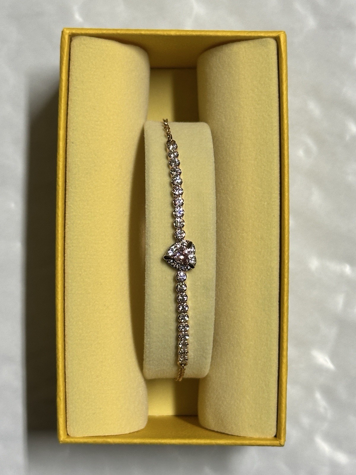 Swarovski One bracelet, Heart, Pink, Rose gold-tone finish