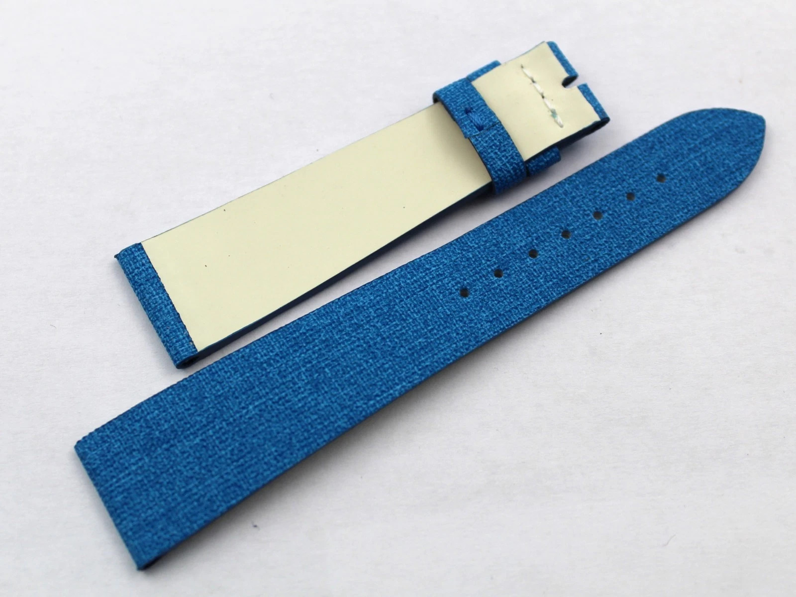 Vegan Material Straps Blue Flat Various Sizes Made Italy Strap Watch