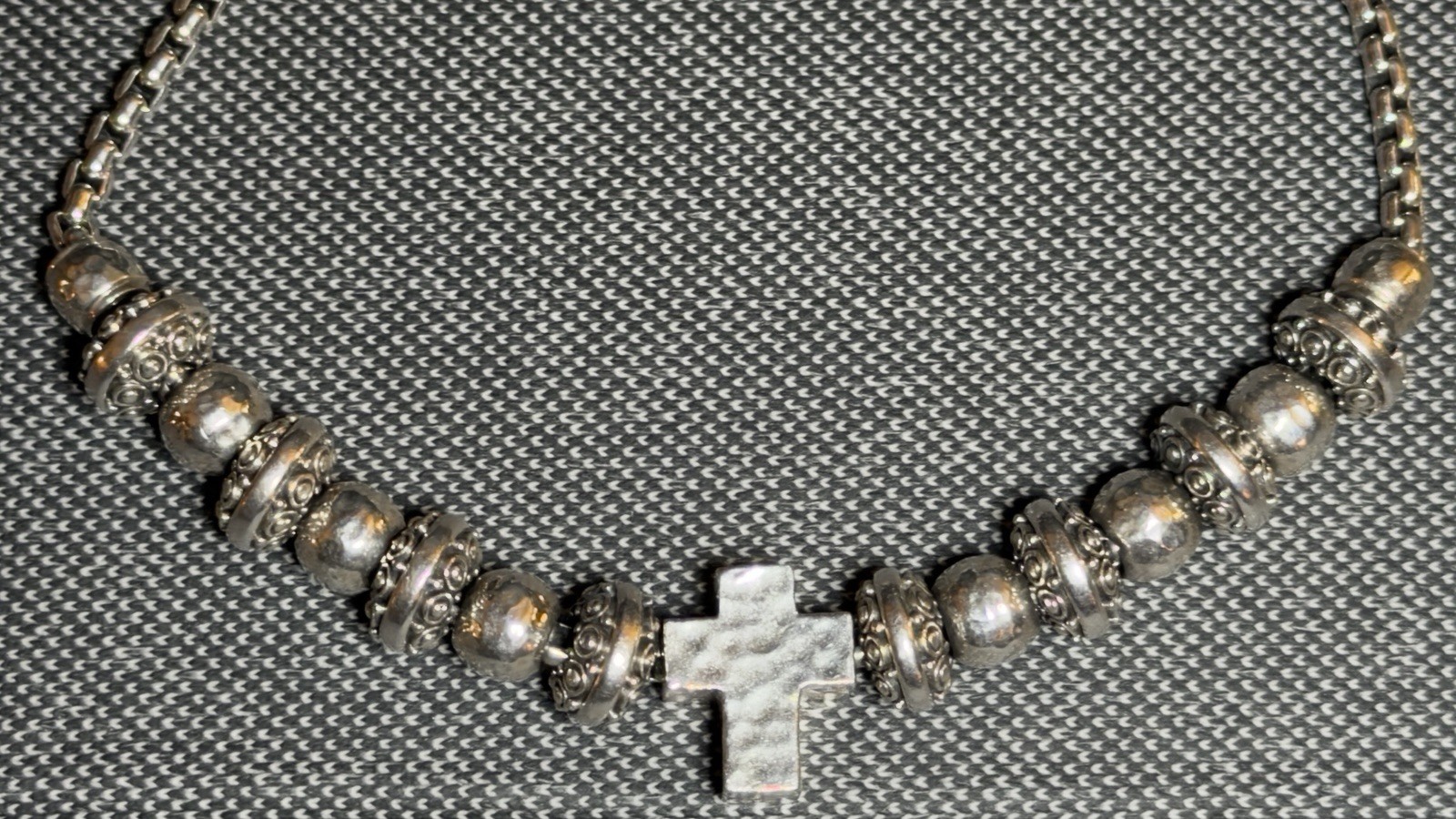 JAI By John Hardy Sterling Silver Bead & Cross Bracelet- Weight