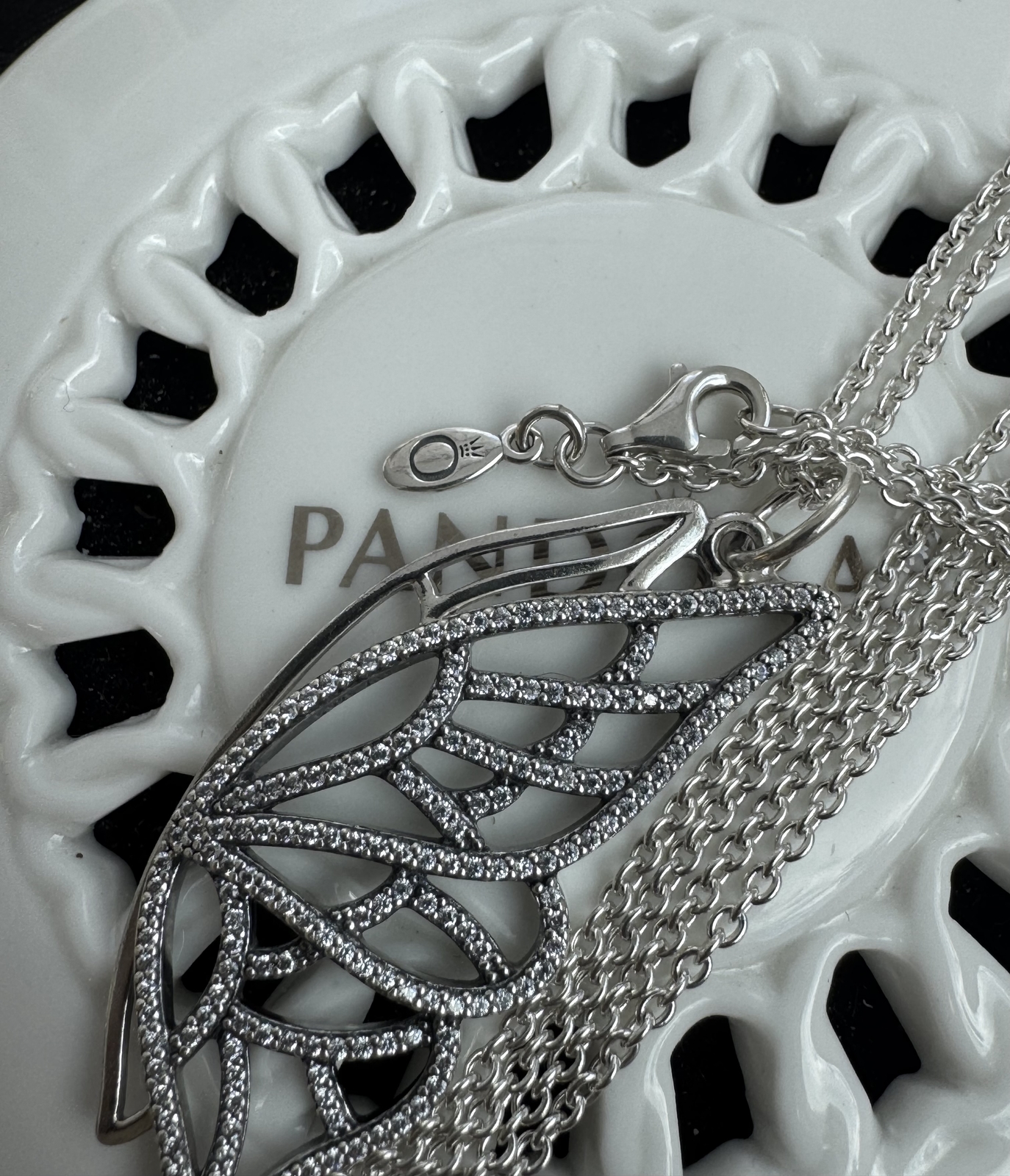 Authentic Pandora New Beginning Butterfly Necklace #390367CZ- 90 cm / 35.4 in