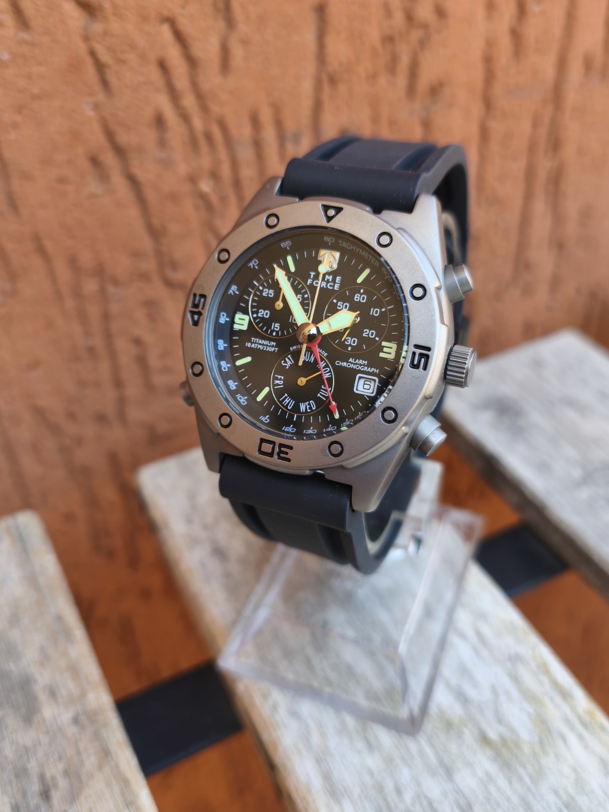Time Force Titanium Alarm Chronograph 6811 Swiss Quartz Watch