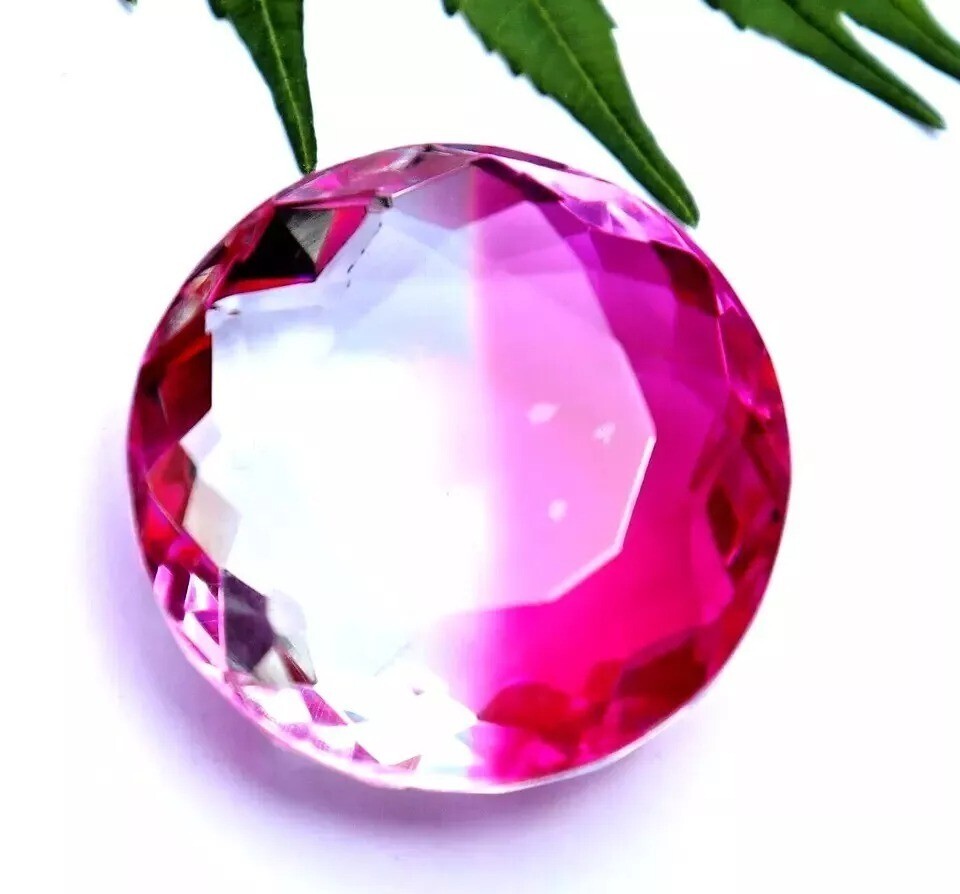 Bi-Colour Tourmaline 90+ Ct Round Cut Natural Loose Gemstone For Pendant Making