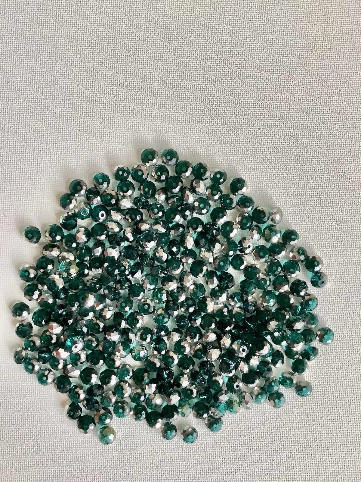 Teal and silver 8mm faceted crystals, loose stones, jewelry supplies