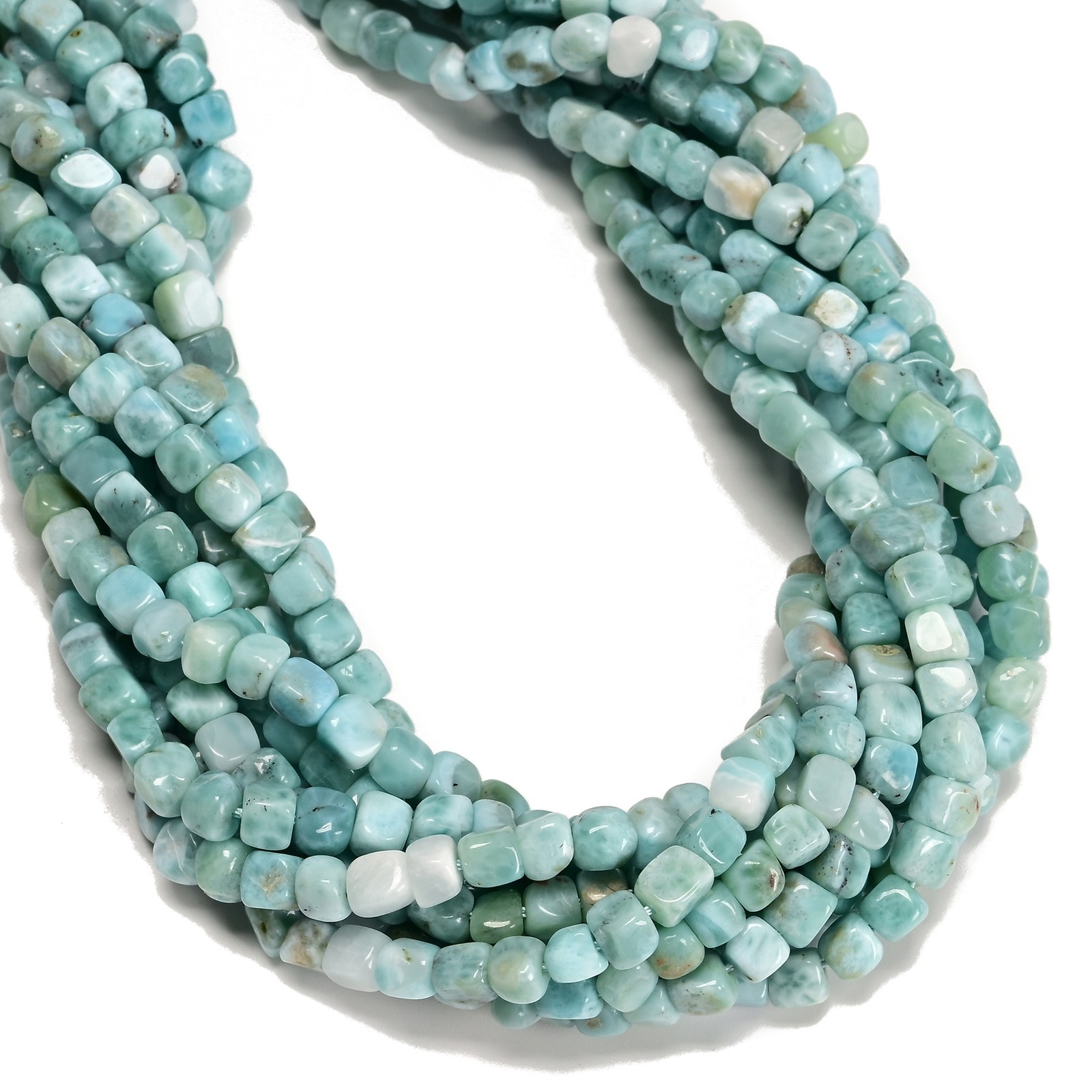 Natural Larimar Irregular Cube Nugget Beads Size 5-6mm 15.5″ Strand