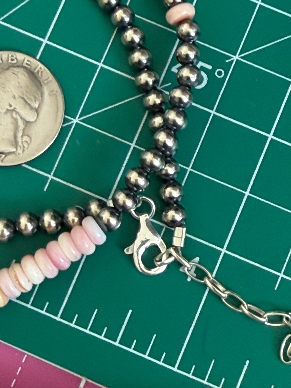 5 mm Sterling Pearls Pink Conch 18–20 Inch Sterling Silver Southwestern Necklace