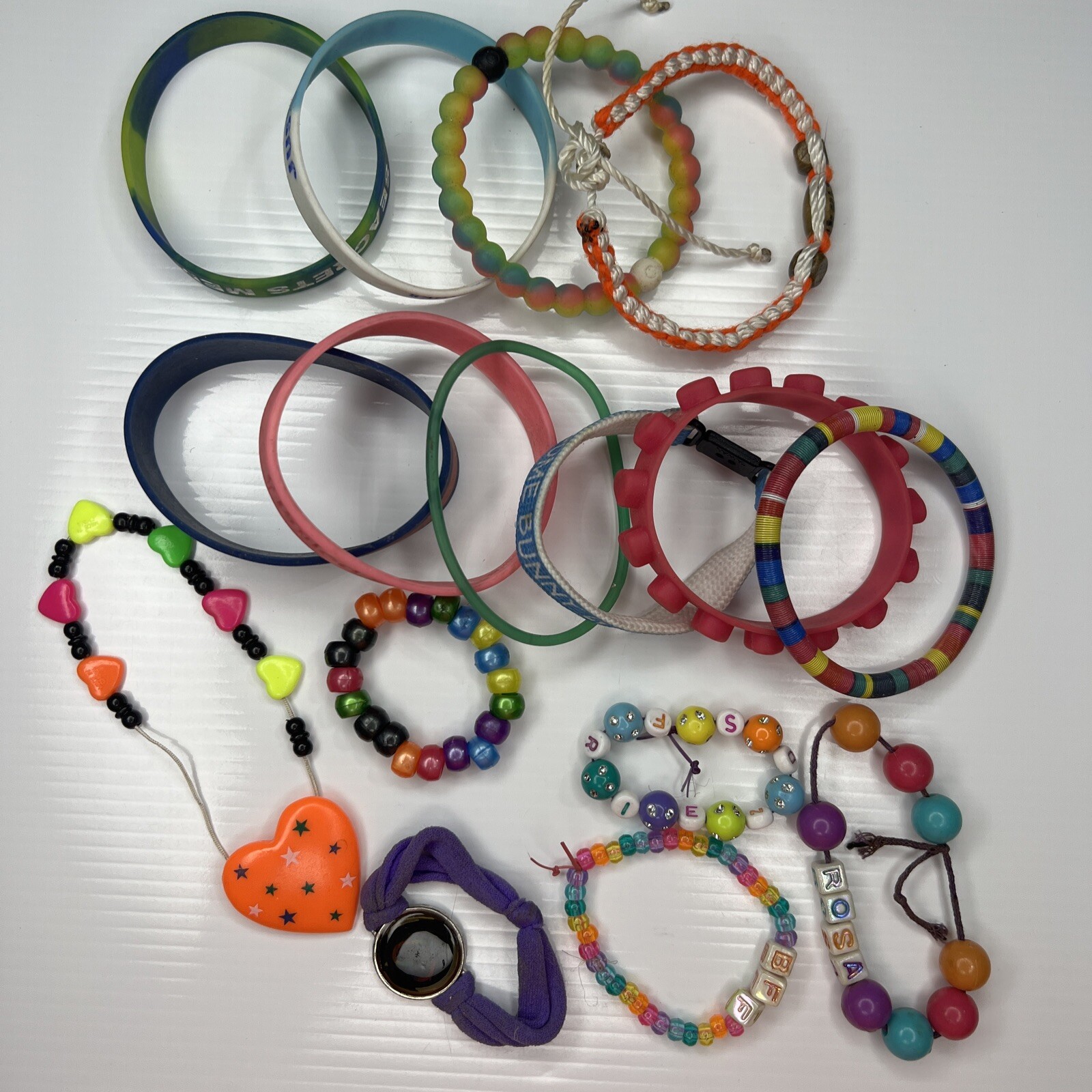 H1 Lot silicone girls Unisex kids bangles bands Retro bracelets