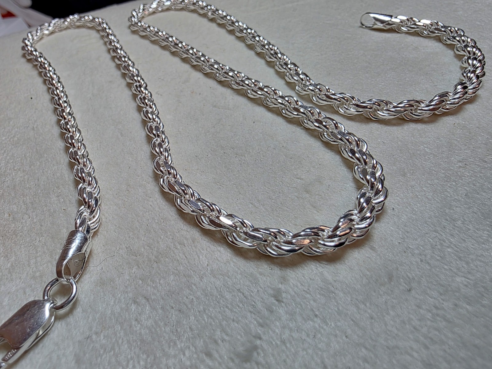26″ 5mm 50g Rope Solid 925 Sterling Silver Stamped
