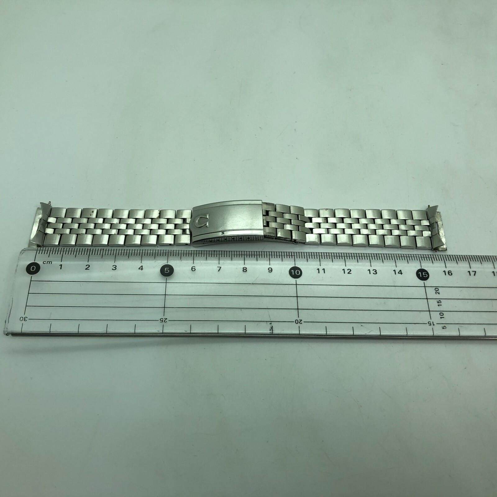[w2095] OMEGA Vintage Bracelet 017 16cm 6.3″ 19mm Stainless steel EX/VG
