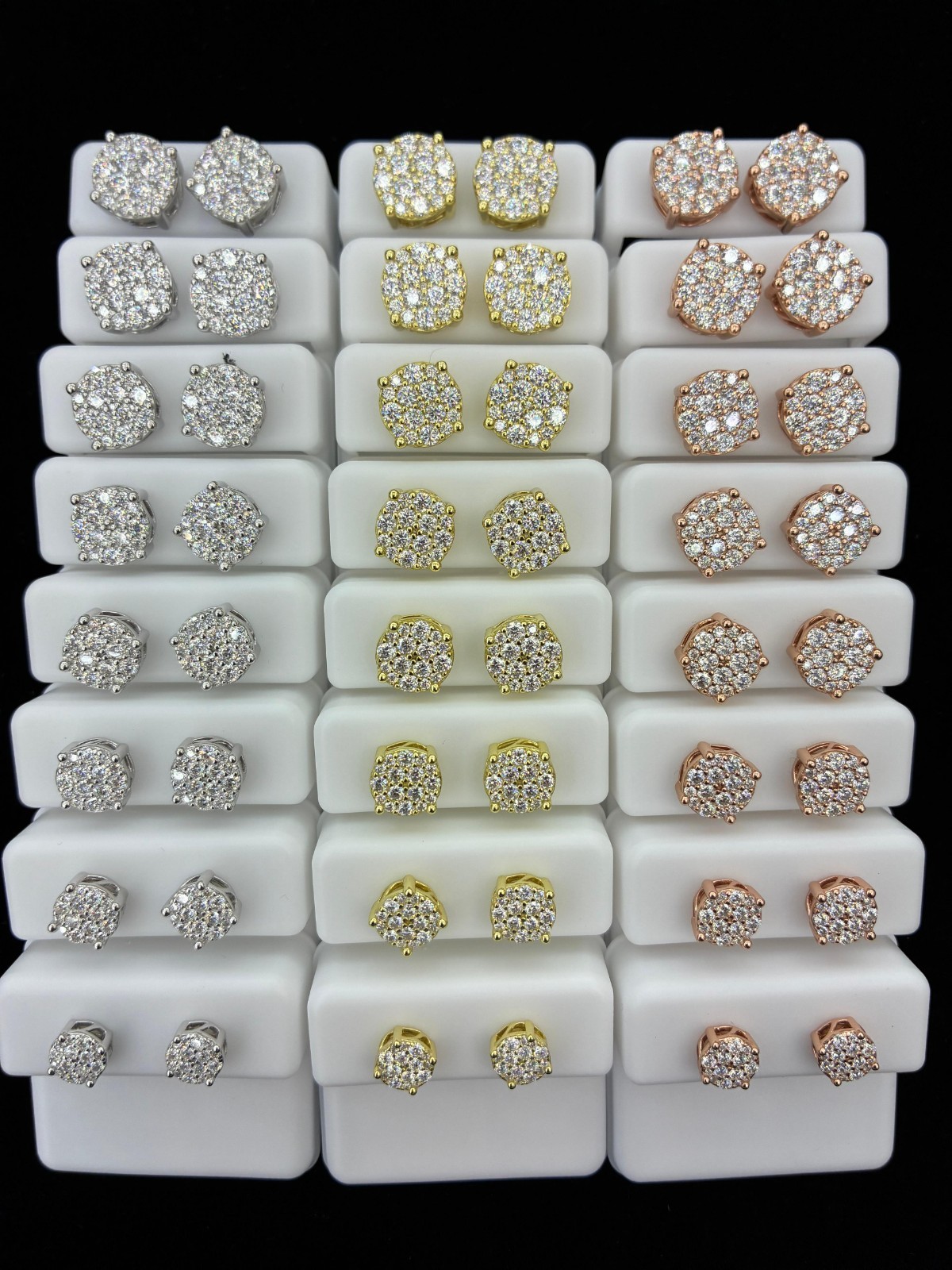 VVS Moissanite Studs Cluster Super Flower Set Earring 925 Sterling Silver 7-12mm