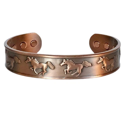 Pure Copper Magnetic Bracelet Arthritis Pain Therapy Energy Cuff Wild Horse