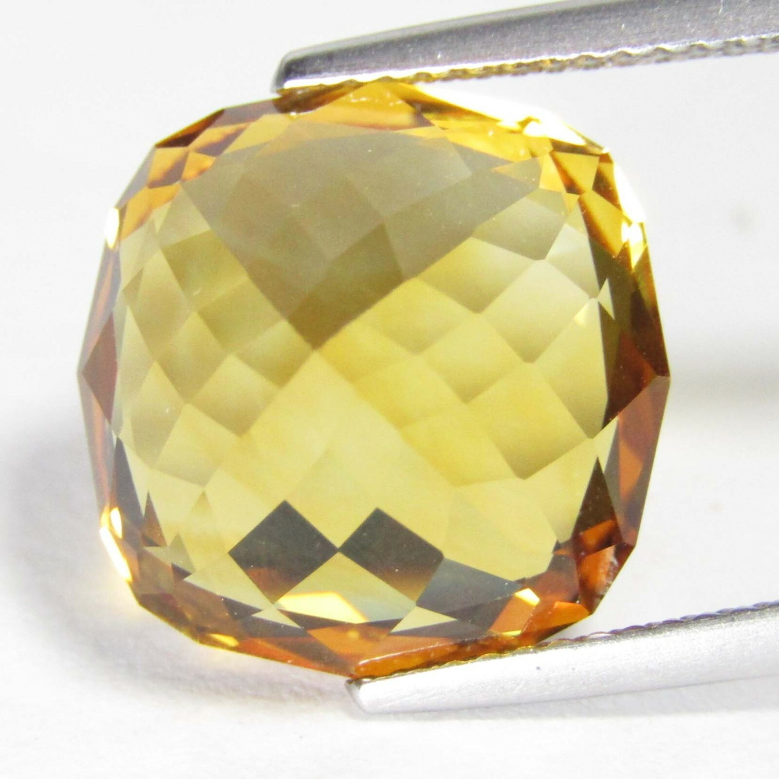 11.70Cts Lustrous Natural Citrine 14mm Cushion Custom Cut Collection Gemstone