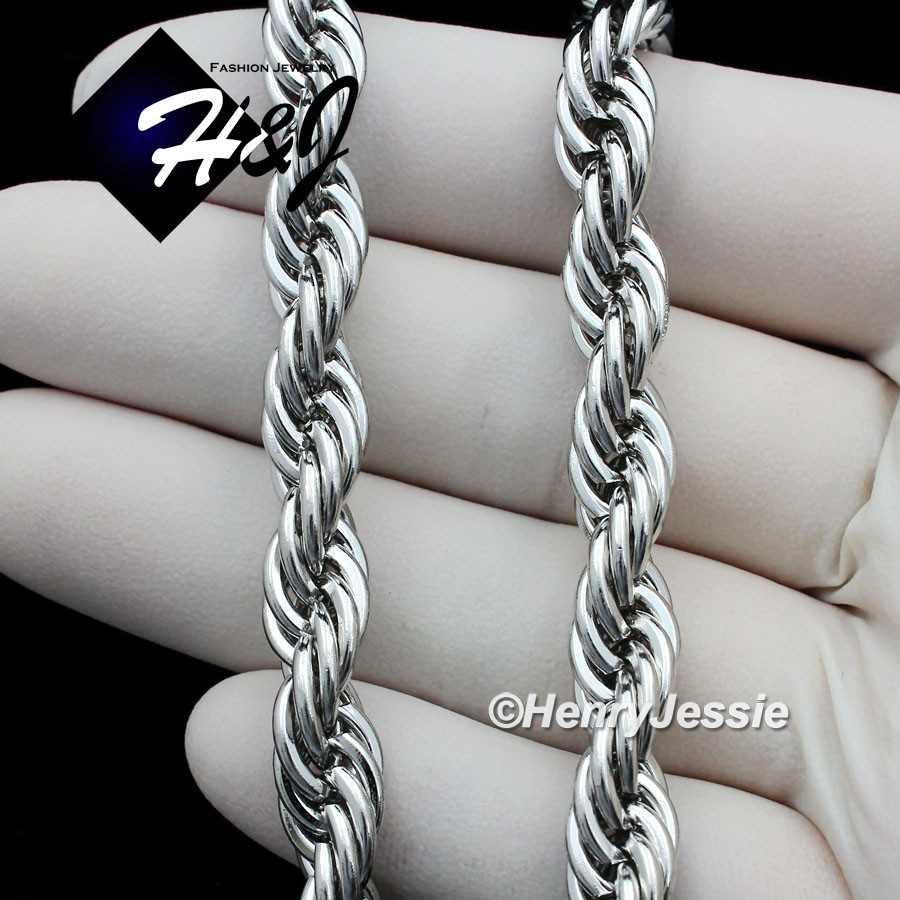 17″20″24″30″MEN’s Stainless Steel 8mm Silver Smooth Rope Chain Necklace*N149