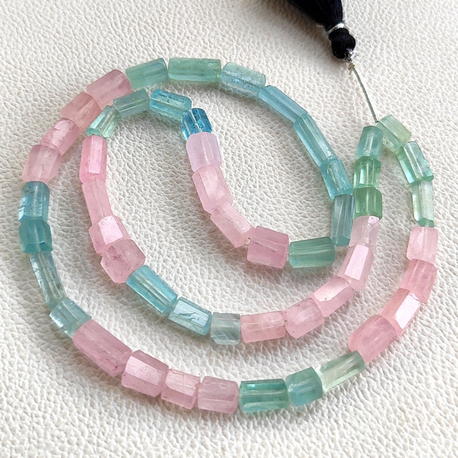Brazil Natural Multi Beryl Smooth Tube Shape Beads 19″ Strand 9-13mm Gemstone