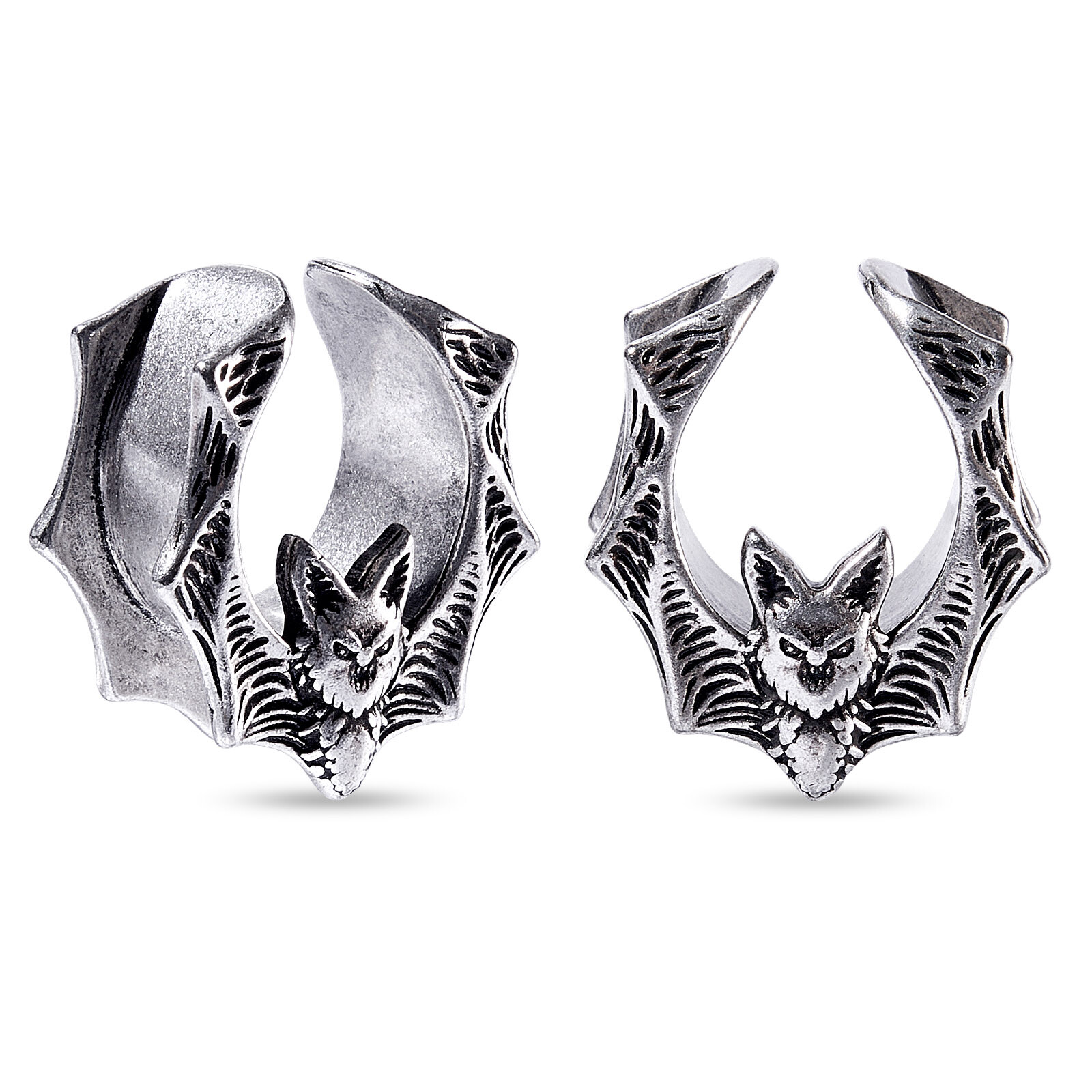 2pcs Hollow Stainless Steel Ear Plugs Tunnels Saddle Ear Gauges Spreader Earring
