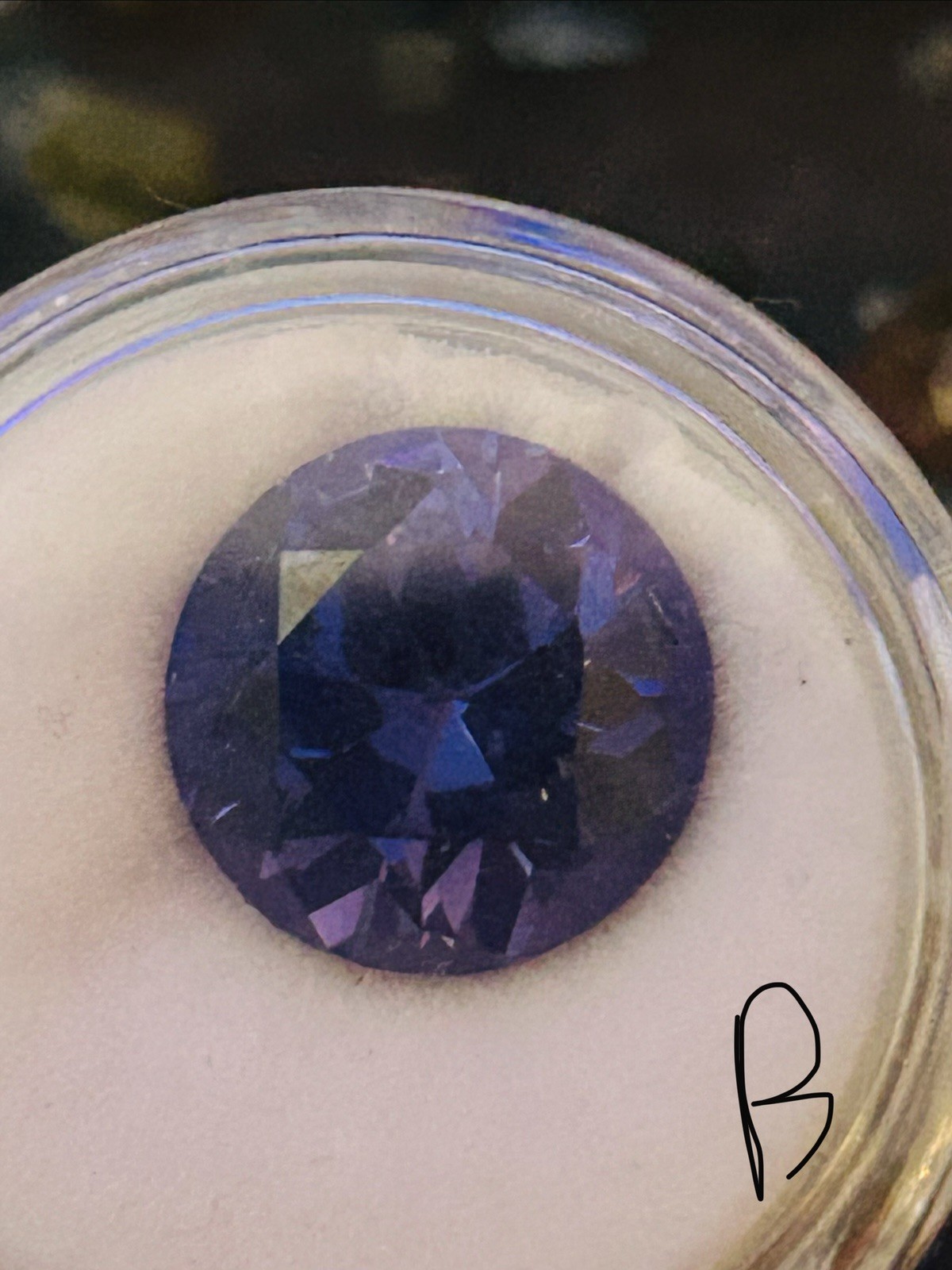 8.3 Ctw-11mm Round Royal Purple-Blue Color Change Sapphire