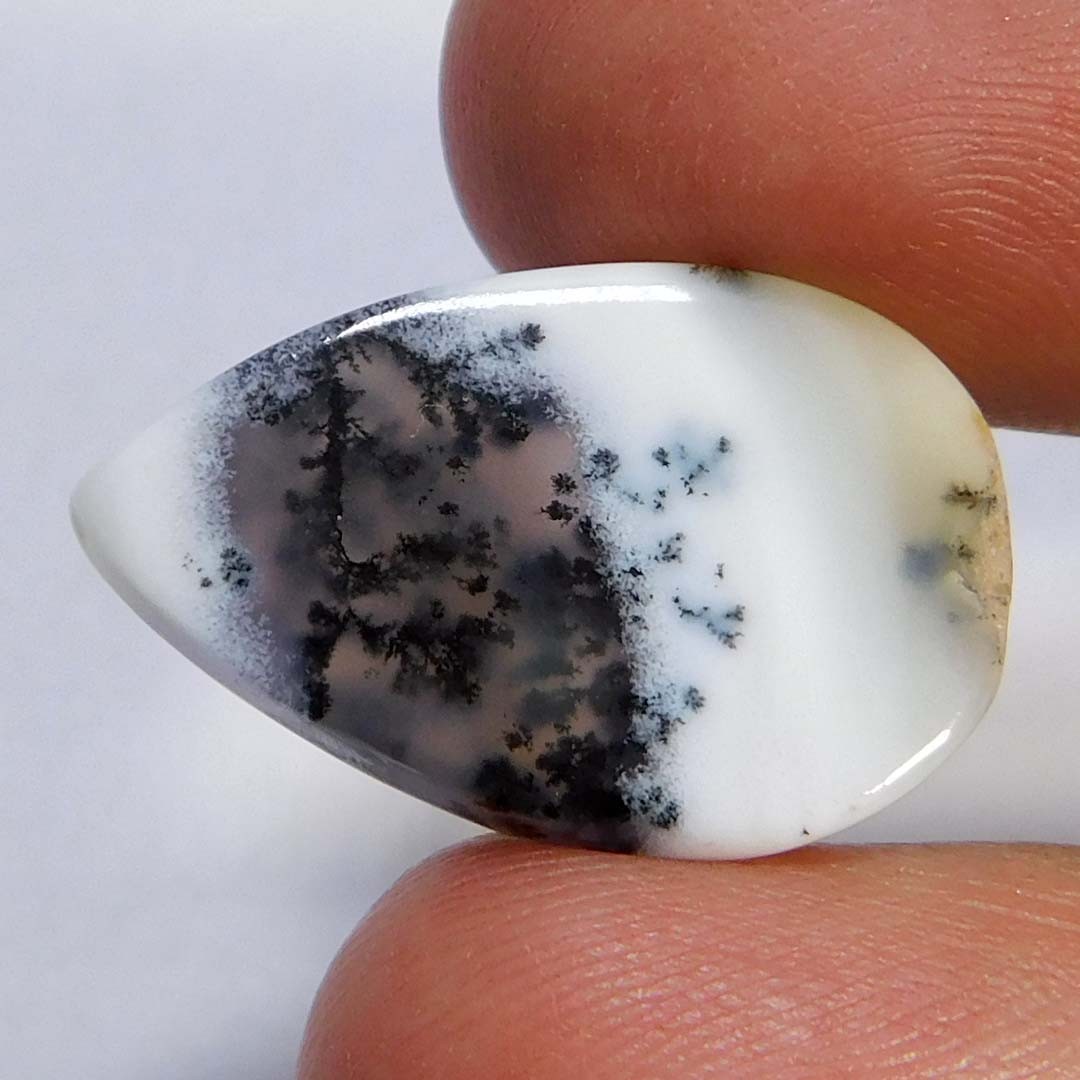 15.15Cts. Natural Gorgeous Dendritic Opal Pear Cabochon Reiki Healing Gemstone