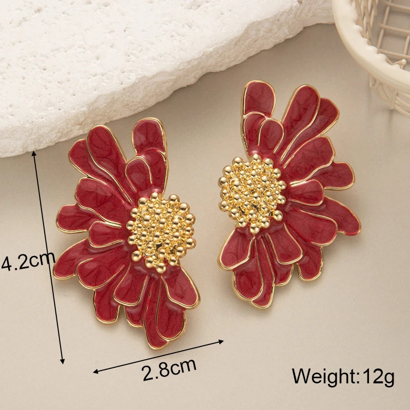 Red Hanging Earrings Simulated Pearl Heart Drop Elegant Jewelry 1 Pc