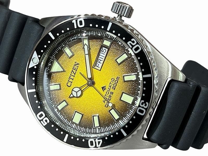 Regular 56 800 New CITIZEN NY0120 01X Promaster Marine Diver Yellow Dial Mechani