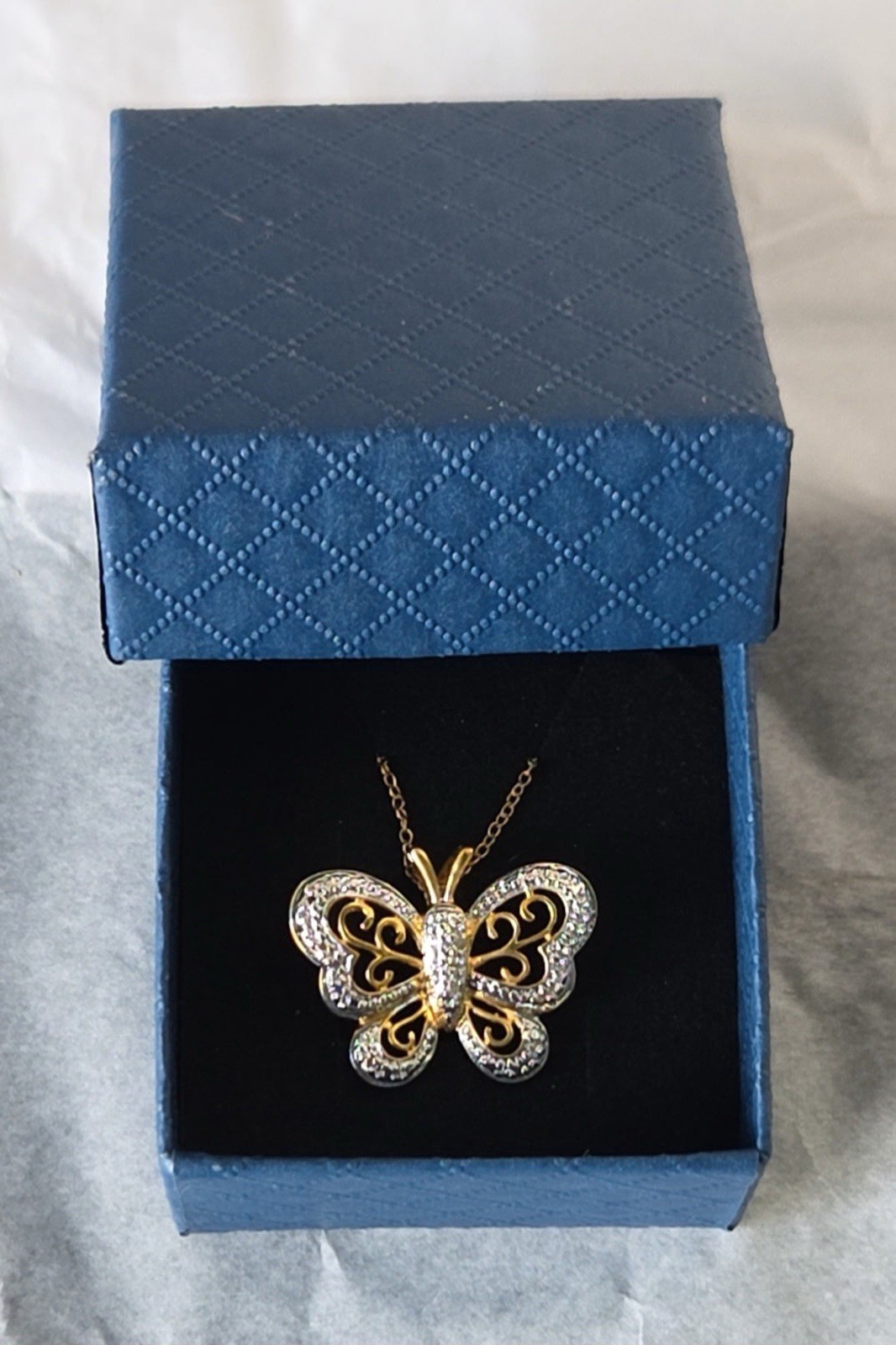 VTG 1990’s/2000’s VERMEIL BUTTERFLY NECKLACE – FINE JEWELRY STERLING SILVER