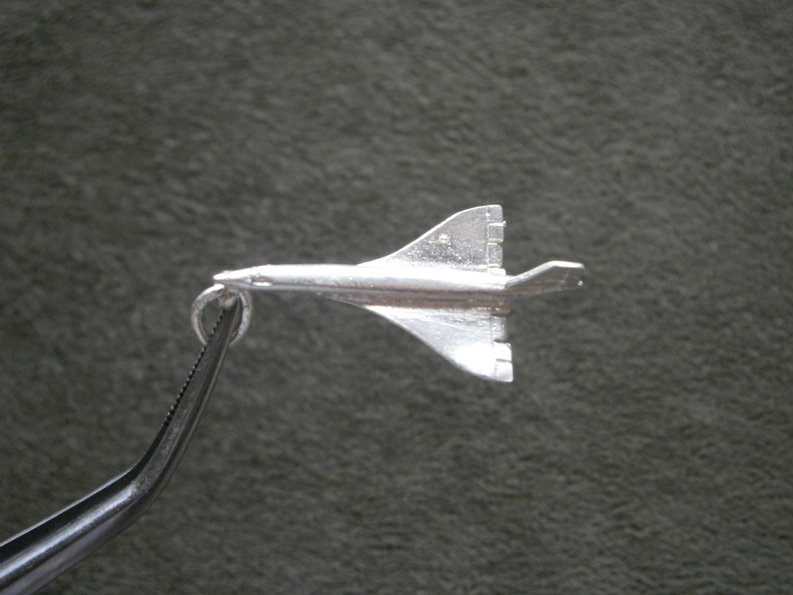 CHIM Concorde Passenger Aircraft Vtg Sterling Silver Bracelet Charm Pendant 1.7g