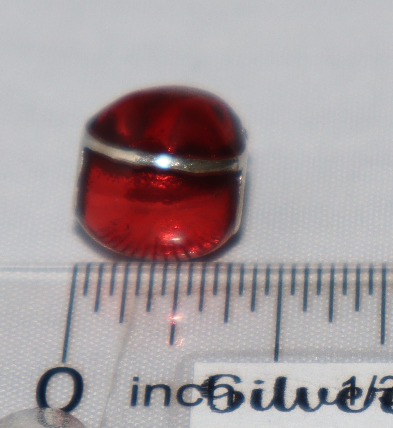 Pandora Sterling Silver Red and White Enamel Santa Claus Head Slide Bead Charm