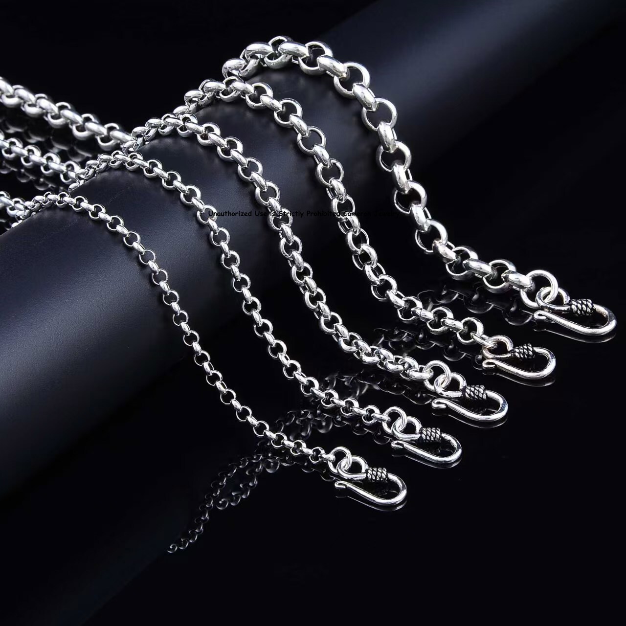 Pure 999 Fine Silver Necklace Men Women 3mm-8mm Cable Rolo Link Chain 18-30in