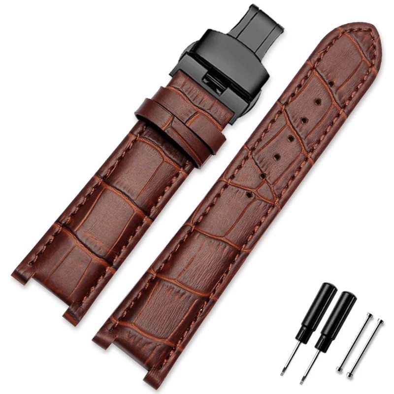 Genuine Leather Watch Strap Fit for Gc 22x13mm 20x11mm Notched Wristwatches Band