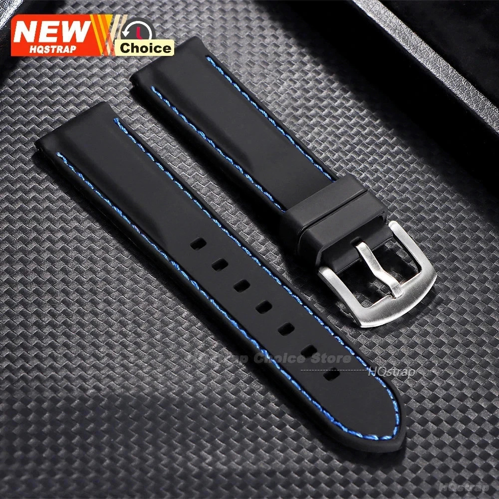 Stitching Sports Silicone Watch Band 18mm 20mm 22mm 24mm 26mm Thick Rubber Strap