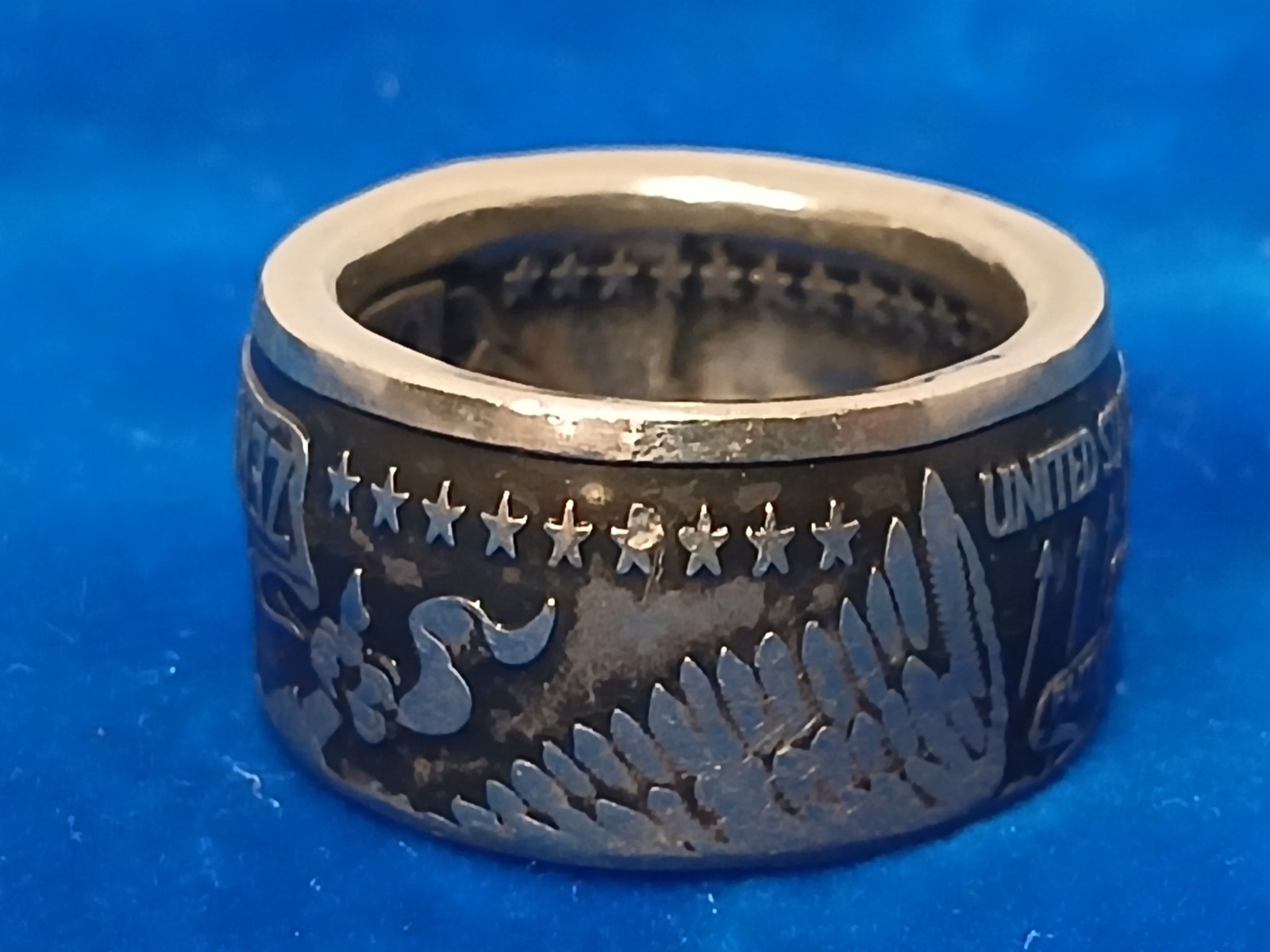 Melted Down Nickel Zero F***s Coin Ring Biker Style Size 10 Nulla Futuo Daretur