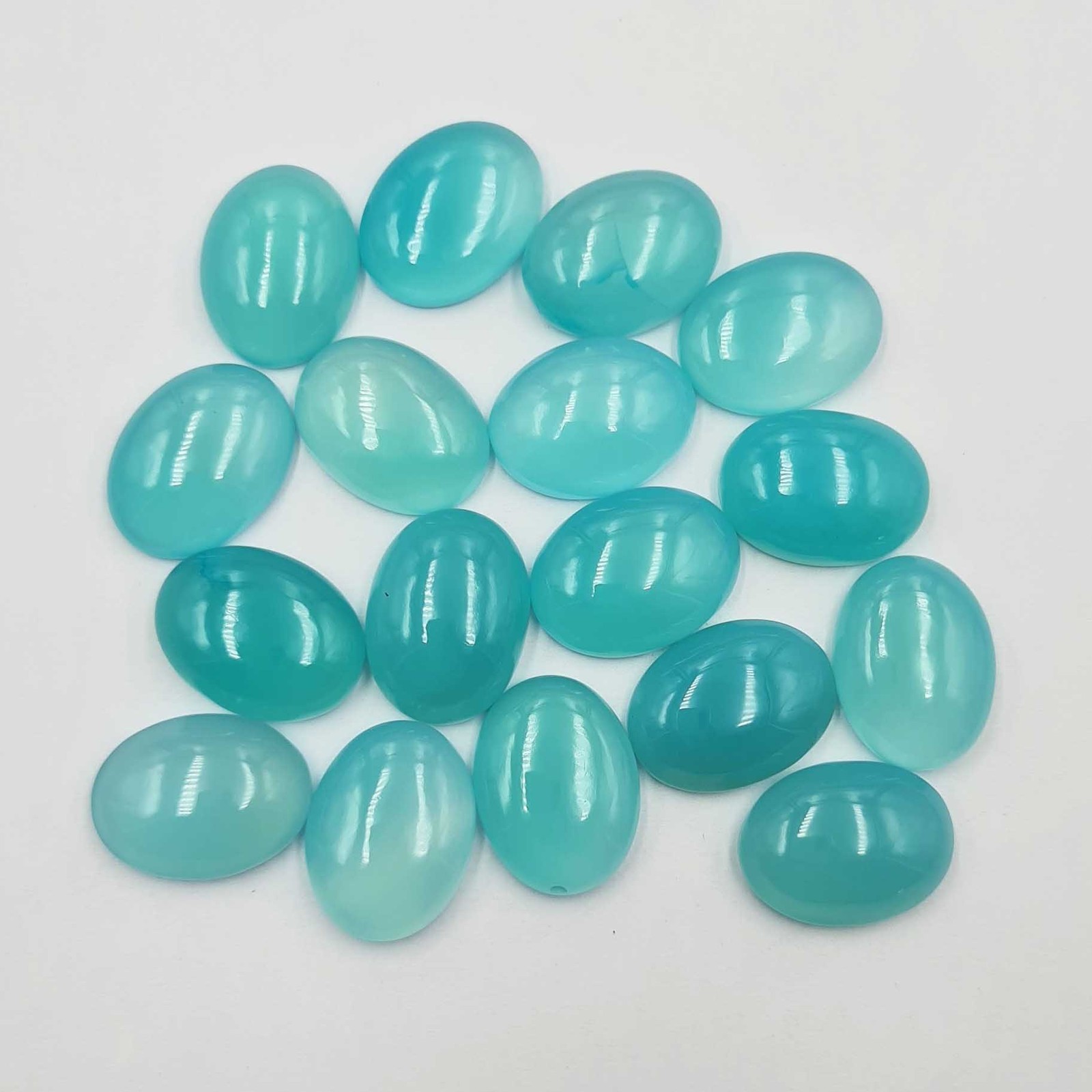 Natural Chalcedony Oval Cabochon Loose Gemstone Lot 7 Pcs 15*20 MM 105 CT