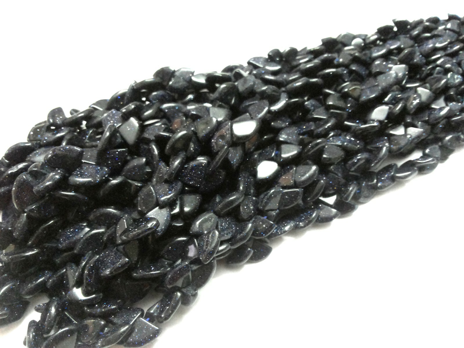 1 Strand Natural Blue Sunstone Triangle Shape Smooth 5×7-8x12mm Beads 16″inch