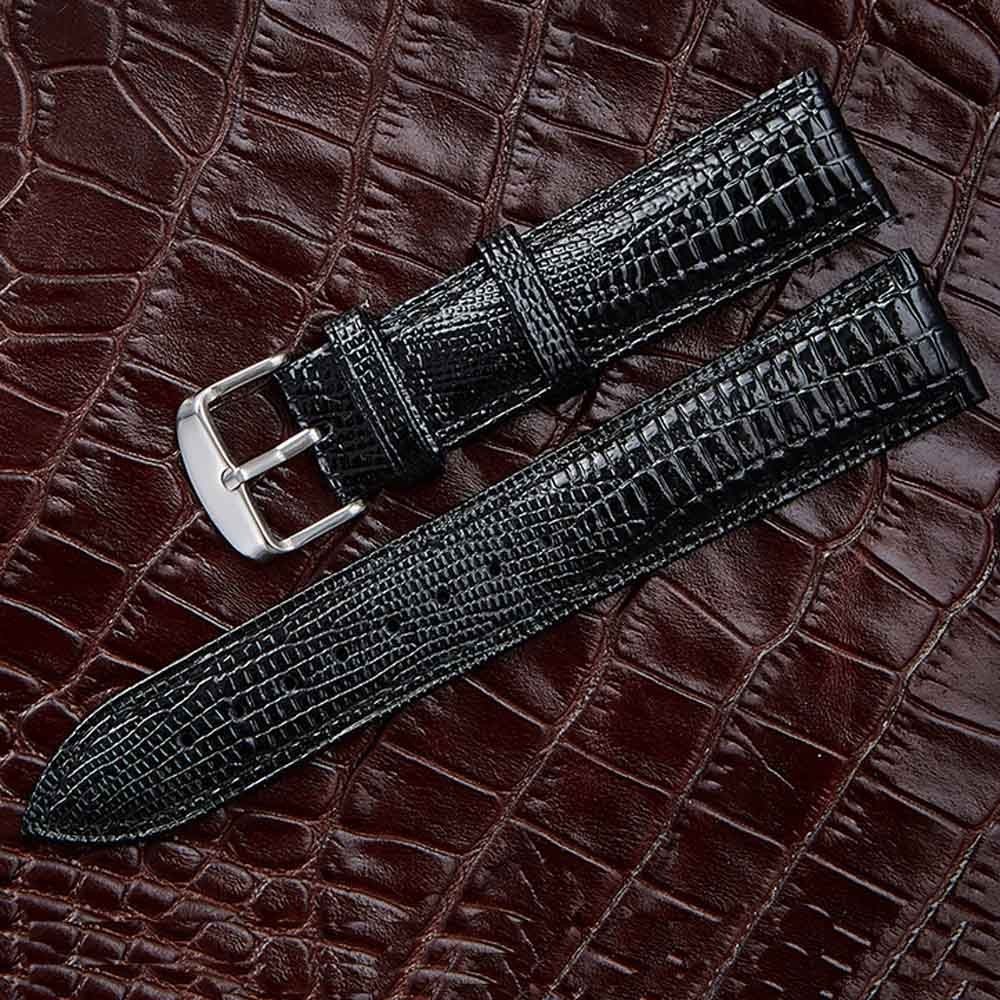 Leather Watch Strap Lizard Pattern Pin Buckle 12mm 14mm 16mm 18mm 20mm