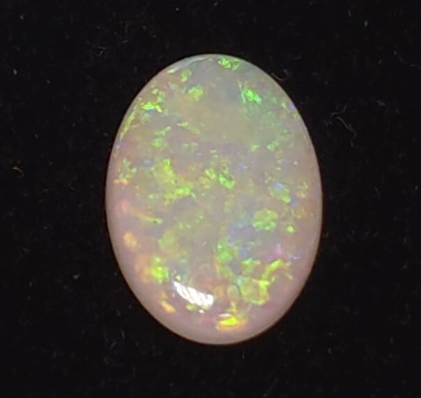 Australian Coober Pedy Solid Crystal Opal 1.5ct 12x8mm Oval Bright Green Fire