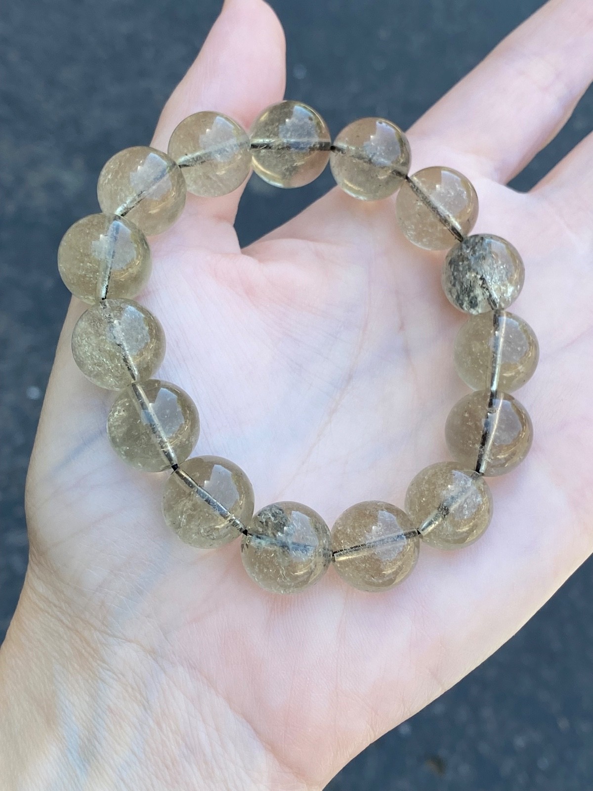 ☀️ Genuine Libyan Desert Glass Bracelet ☀️ 14.2mm Beads | 7 inch